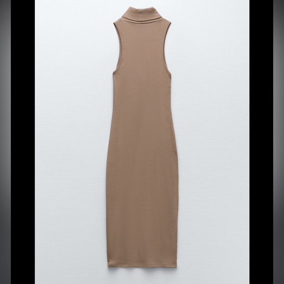 Zara Dresses & Skirts - Zara HIGH COLLAR RIB DRESS in LARGE